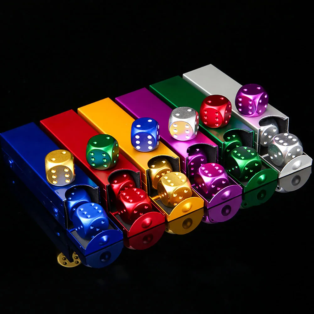 5PCS Colorful Aluminum Alloy Metal Dice Party Game 16mm Square Corner High Quality Boutique Game Dice