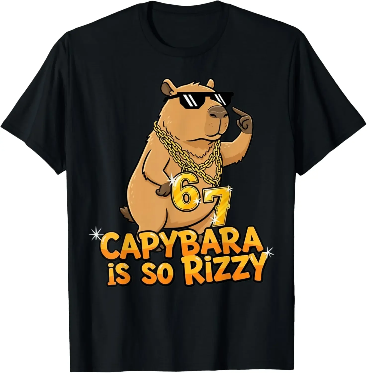 

Capybara is So Rizzy 67 Meme Graphic T-Shirt Men Cool