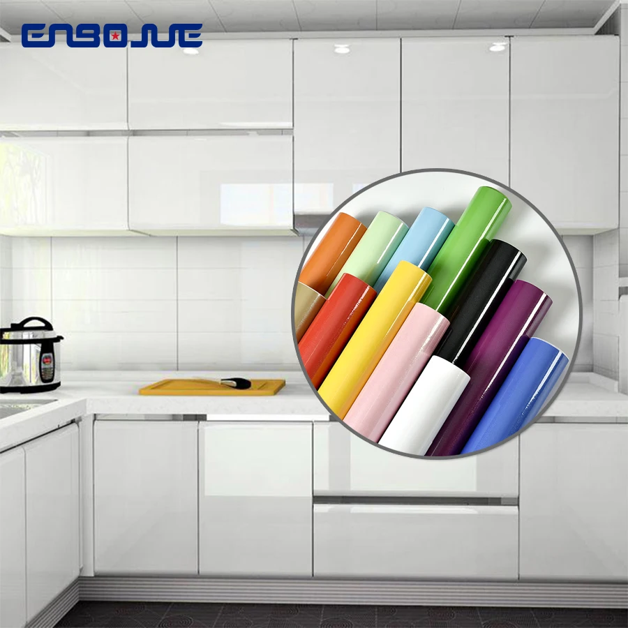 PVC Furniture Decorative Film Cupboard Wardrobe Desktop Self-Adhesive Wallpaper Kitchen Stove Waterproof Oilproof Wall Stickers