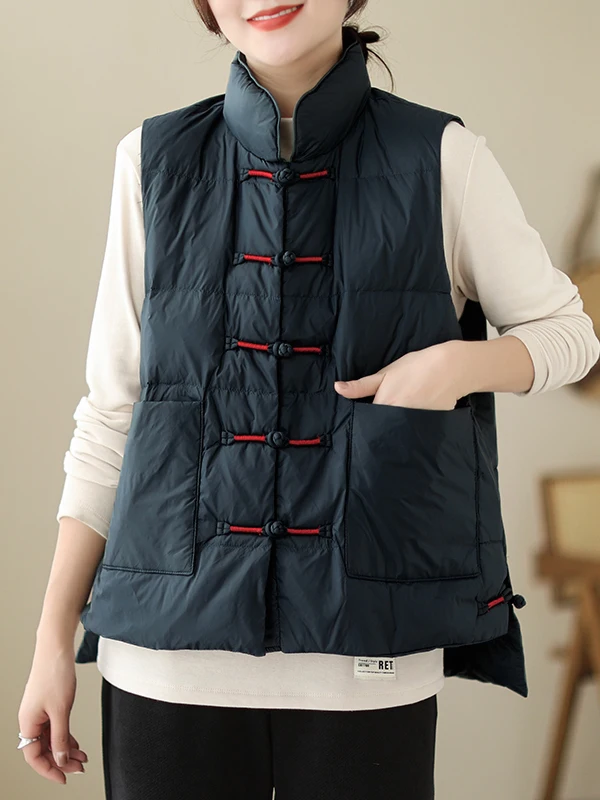 Lose Baumwoll-Daunen-Jaset-Weste für Damen, Faion-Marke, 2025, Winter, neuer Sle-Knopf, bestickte Baumwolle, Einfügung für den Pendelverkehr