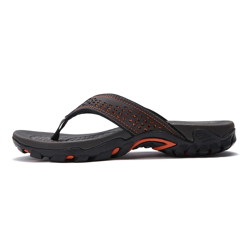 Fashion PU Leather Flat Shoe Beach Holiday Size 40-50 Jumpmore Summer Flip Flops Men Shoes Outdoor