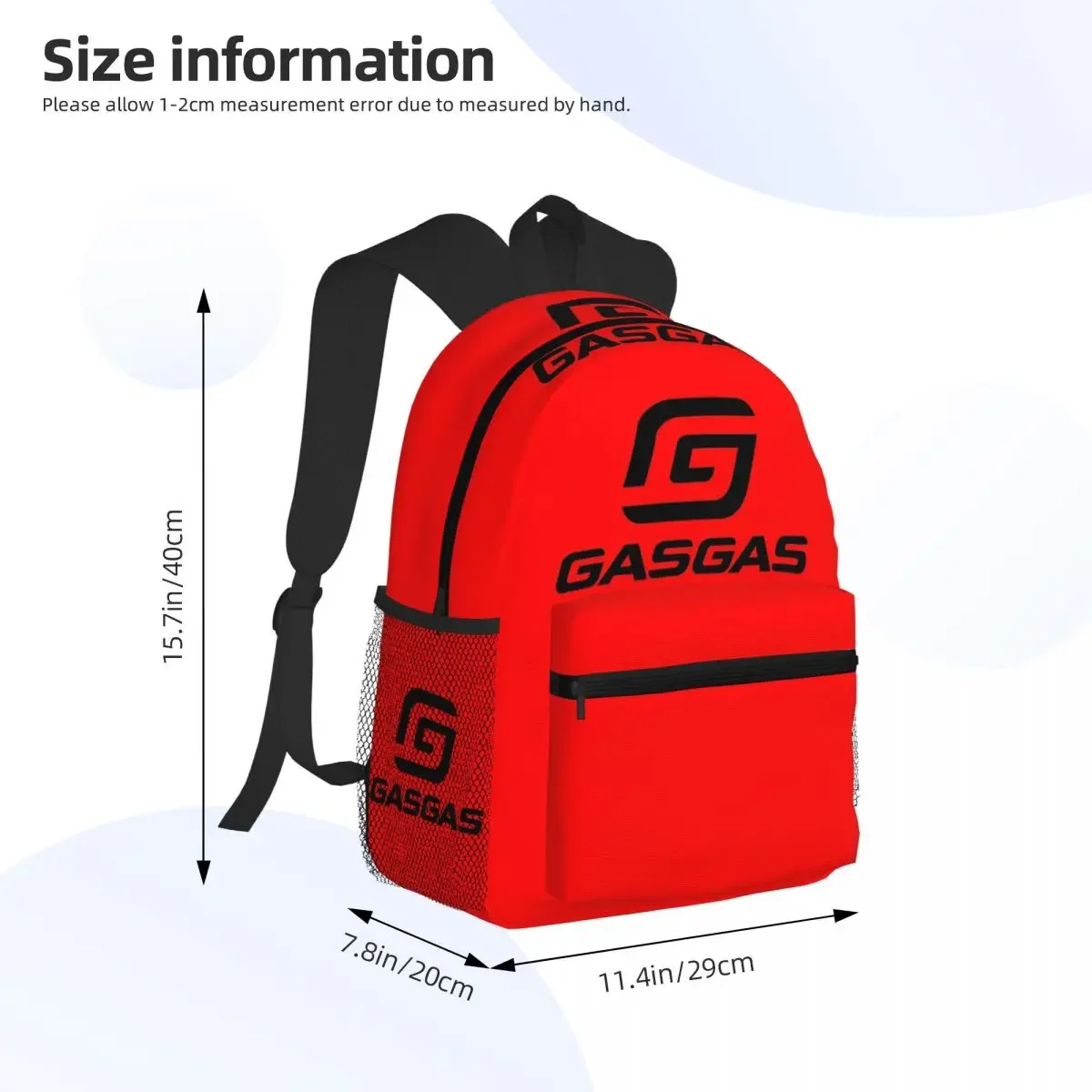 G-Gasgas Motorbike Motorcycle Racing Student Backpack School Bag Hiking Travel Daypack for Boys Girls Bookbag Shoulder Bags