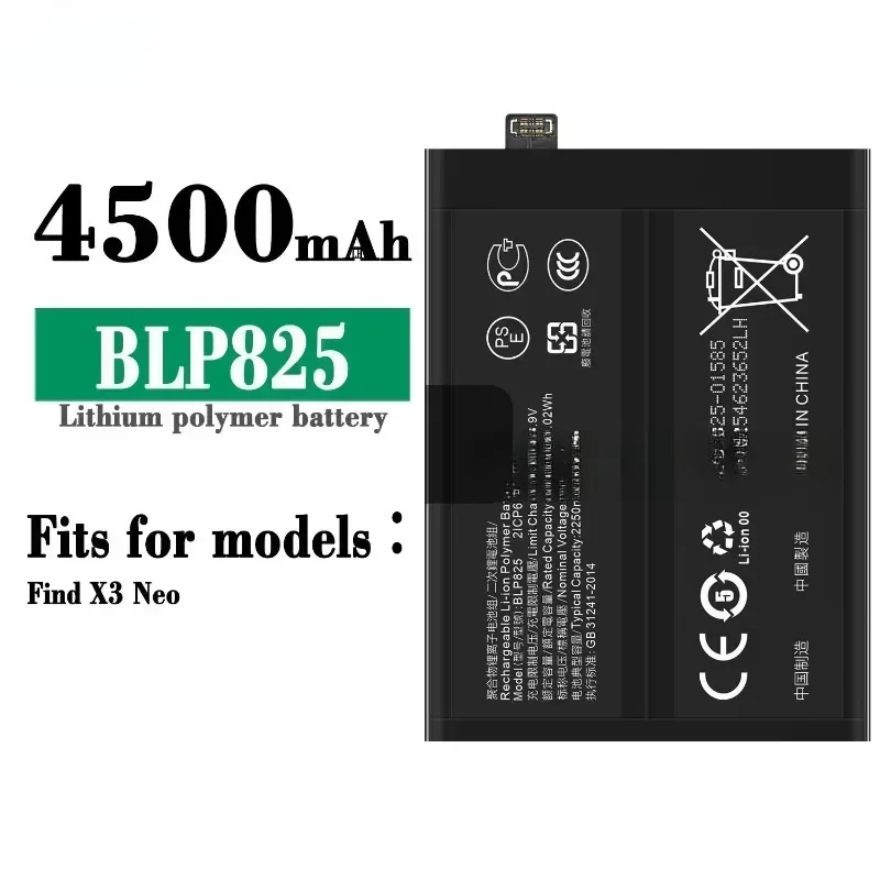   Nieuwe BLP825 7.74V 4500mAh Mobiele Telefoon Batterij voor OPPO Vinden X3 Neo Reno6 Pro Reno 6 Pro Reno 5pro + Batterijen