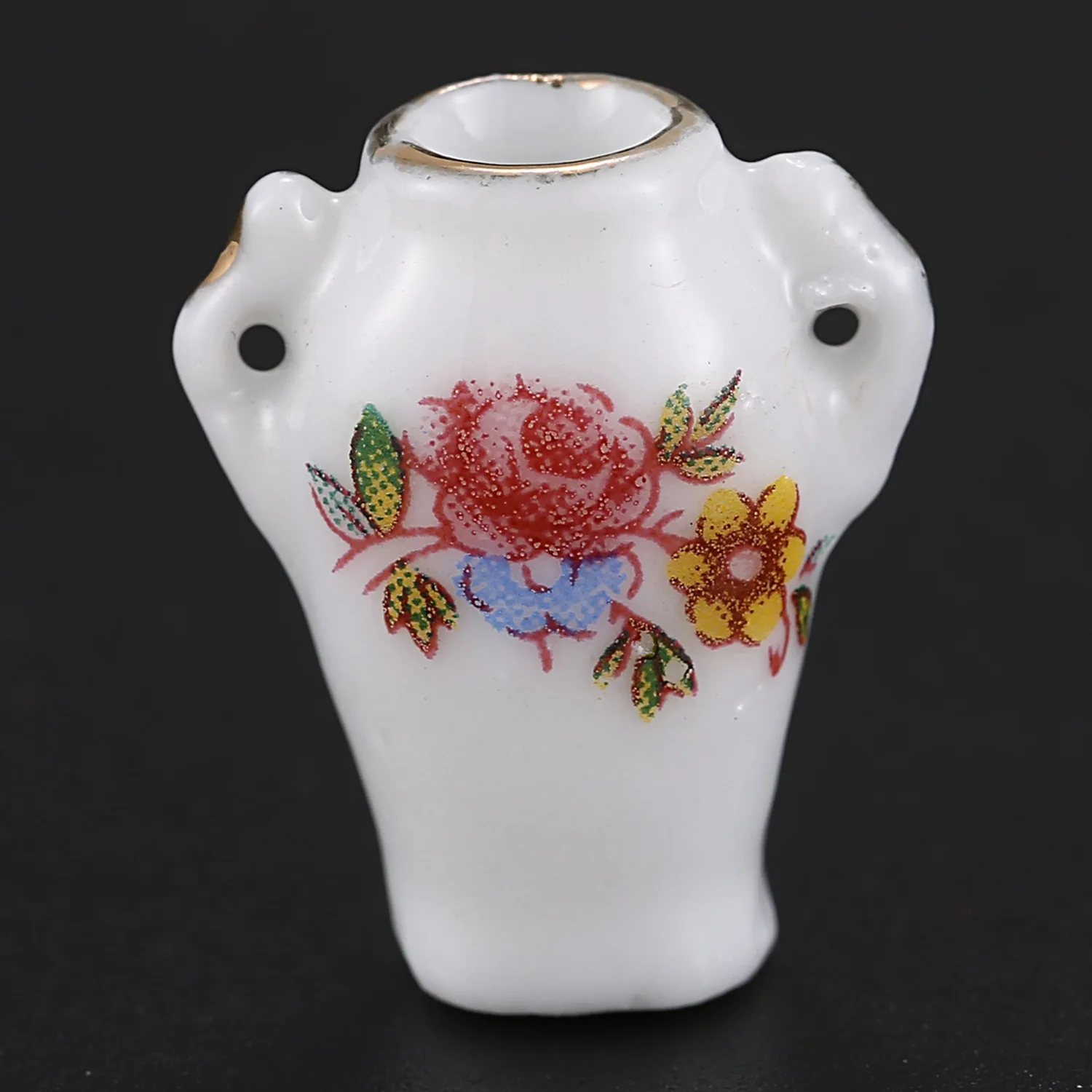 BAAA-Dollhosue Miniature Modern เซรามิคจีน Porcelain Rose แจกัน 7 ชิ้น