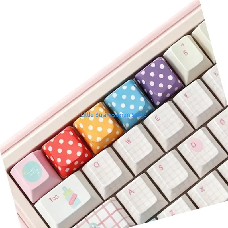 Gepunktetes Tastatur-Tastenkappen-Set für Schreibtisch-Styling, mechanische Tastaturen, Tastenkappen M76A – Detail 3