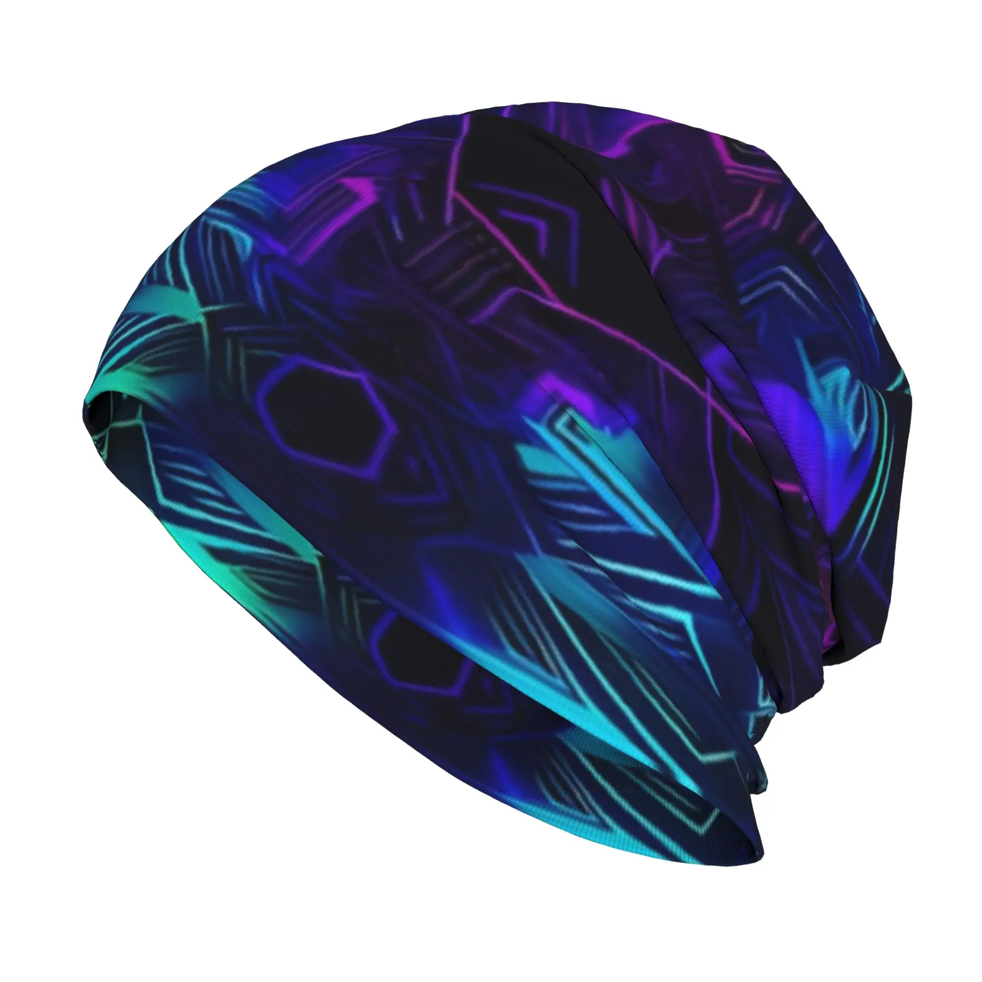Bonnet Hats EDM Festival Men Women's Thin Hat Neon Trippy Rave Pattern 4 Warm Cap Hip Hop Skullies Beanies Caps