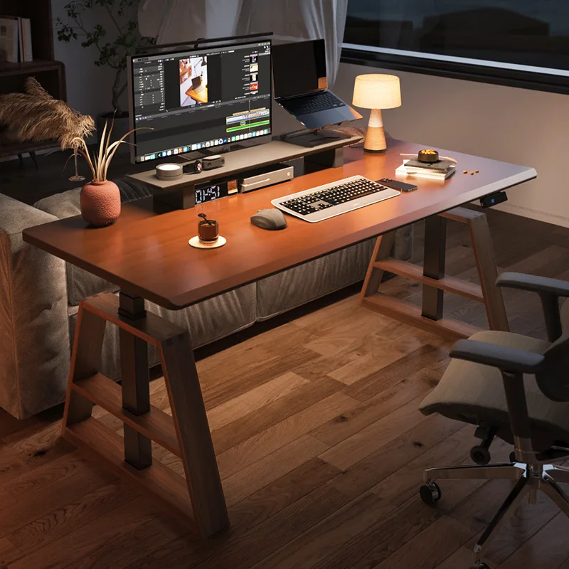 

Solid wood electric lifting table desk computer desk smart workbench
