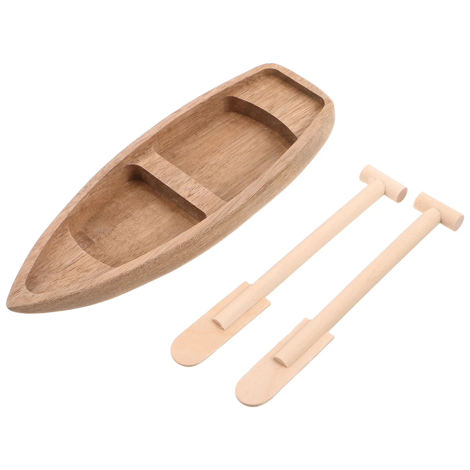 

Handcrafted Mini Wooden Canoe Boat for Micro Landscape Fairy Garden Fish Tank Terrarium Desk Shelf Decor Small Floating River