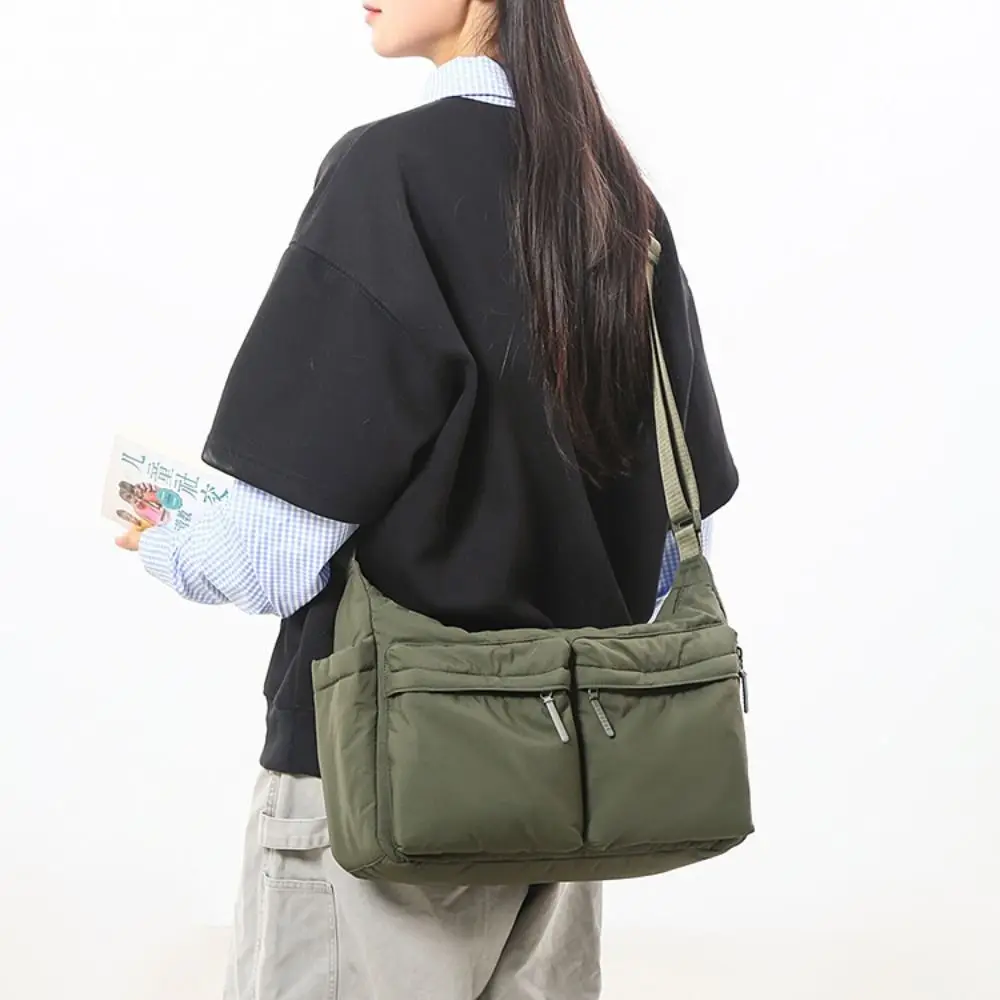 Large Capacity Nylon Crossbody Bag Multiple Pockets Harajuku Men Shoulder Bag Waterproof Korean Style Computer Bag Male