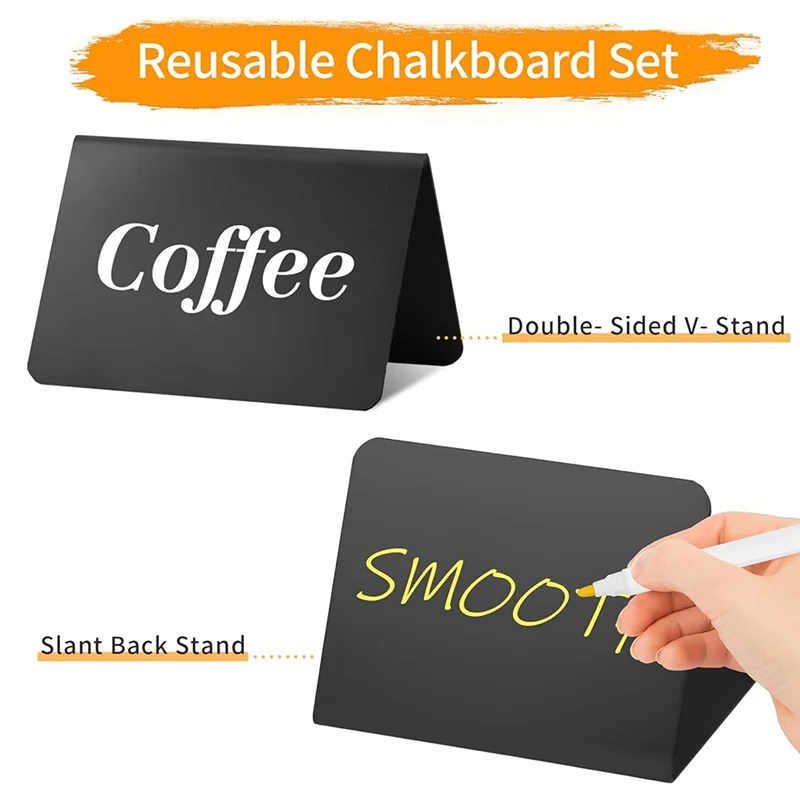 N75R-12 Pack 4 Inch X3 Inch Mini Chalkboard Signs For Party-Buffet,Food Labels For Party-Supplies-Wedding Table Signs