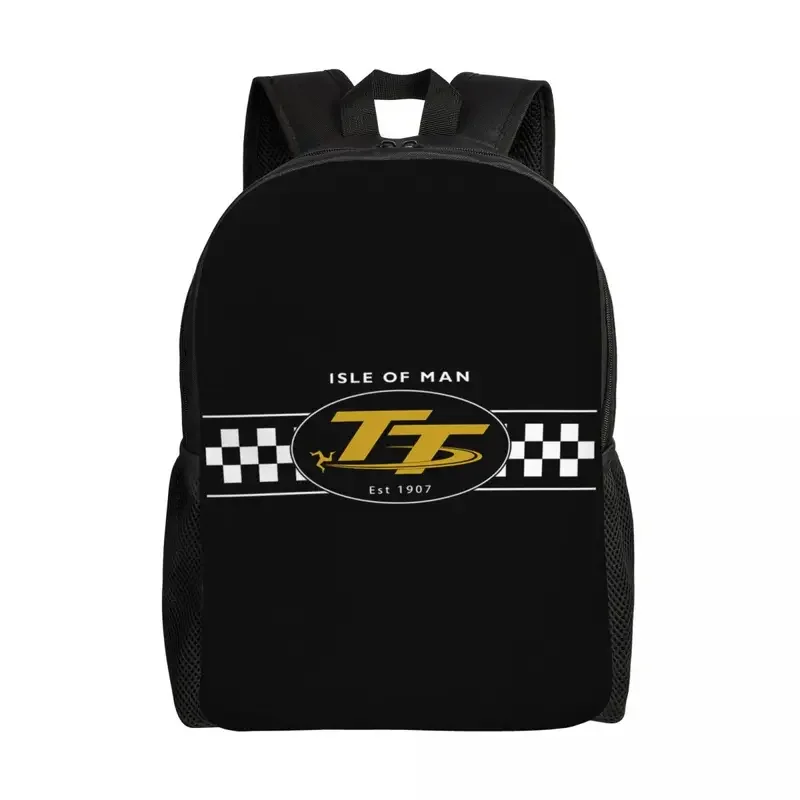 Isle Of Man Tt Racing Motorcycle Laptop Backpack Men Women Basic Bookbag for School College Student Bags