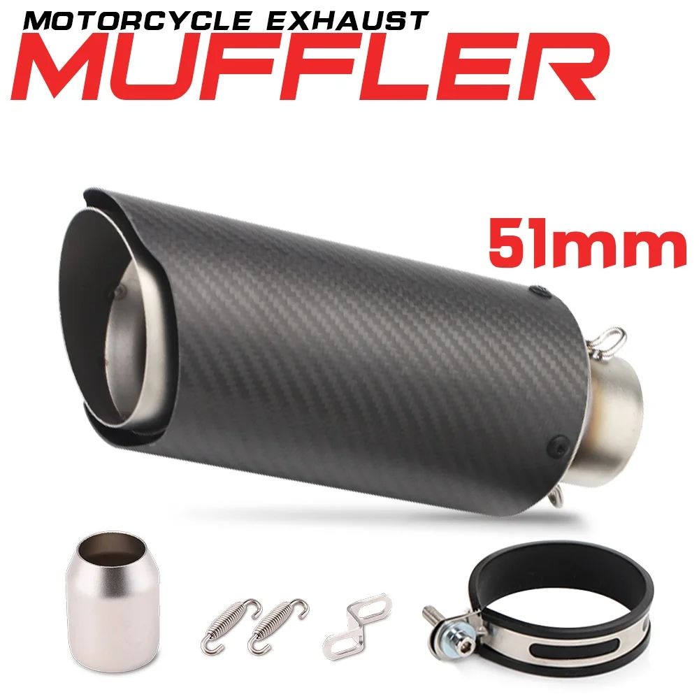 Motorcycle Exhaust Pipe Slip-on Muffler Escape Moto for Yamaha FZ6 Full Motorcycle Exhaust PiNinja 400 CBR650R GSXR 600 Duke 125 view 6