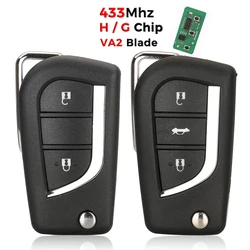 jingyuqin 2/3 Button For Toyota Carrolla AYGO Verso Avensis Citroen C1 Peugeot 108 Filp Remote Car Key Fob 433MHz H/G Chip