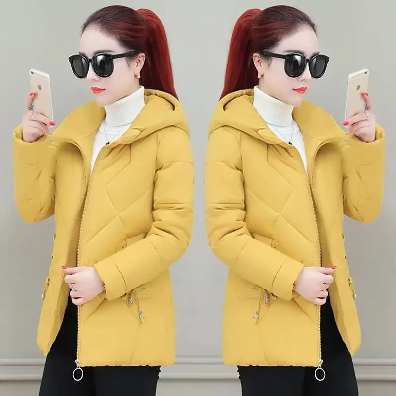 Parkasผู้หญิงเสื้อแจ็คเก็ตฤดูใบไม้ร่วงฤดูหนาวWarm Puffer Jacket Hooded Harajuku Outwearหลวมเสื้อกั๊กเกาหลีฤดูใบไม้ร่วง 2025 ใหม่