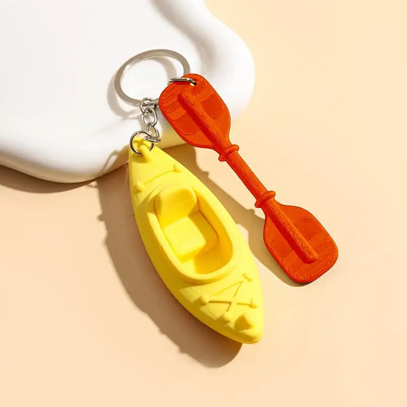 Mini-Kajak-Schlüsselanhänger mit passendem Paddel und leuchtendem Mehrfarben-Design, perfekt für Kajakliebhaber, Rucksackdekoration, kleines Geschenk. – Detail 8