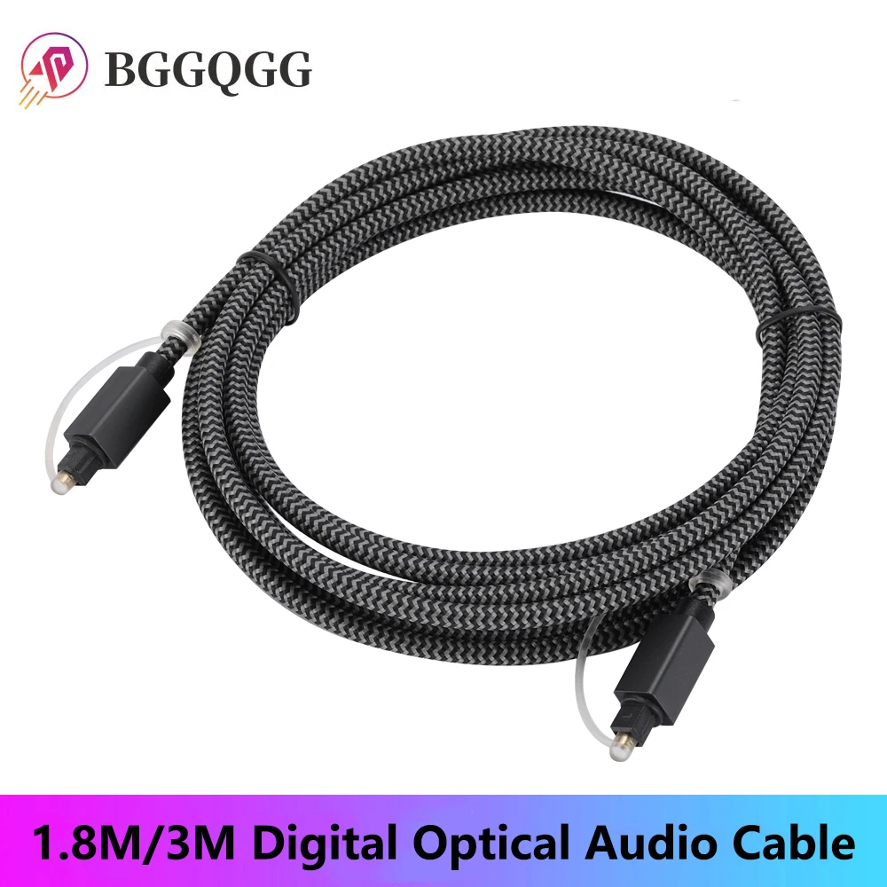 

BGGQGG 1.8M/3M Digital Optical Audio Cable Toslink SPDIF Coaxial Cable Amplifiers Blu Ray Xbox 360 PS4 Soundbar Fiber Cable