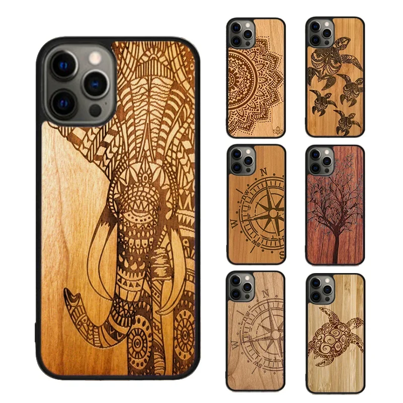 Capa de telefone de madeira de bambu natural, iPhone SE 2020, 15, 14, 13 Pro Max, 12, 11 Pro Max, 8 Plus, 7, XR, XS, Mini