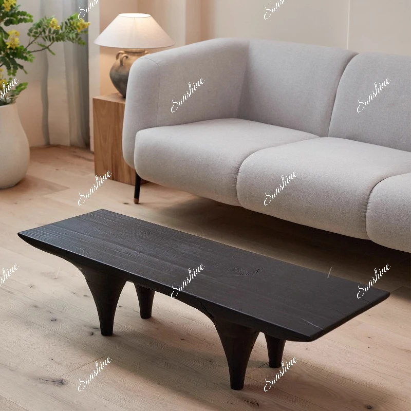 Japanese homestay design, retro tatami tea table, low table, kang table, logs