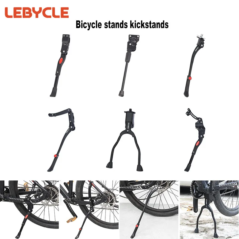 

Lebycle MTB Bicycle Stands Kickstands Quick Adjust Height Side Stand Fits Most 24 26 27.5 700cc Bicycle Stand Kickstand