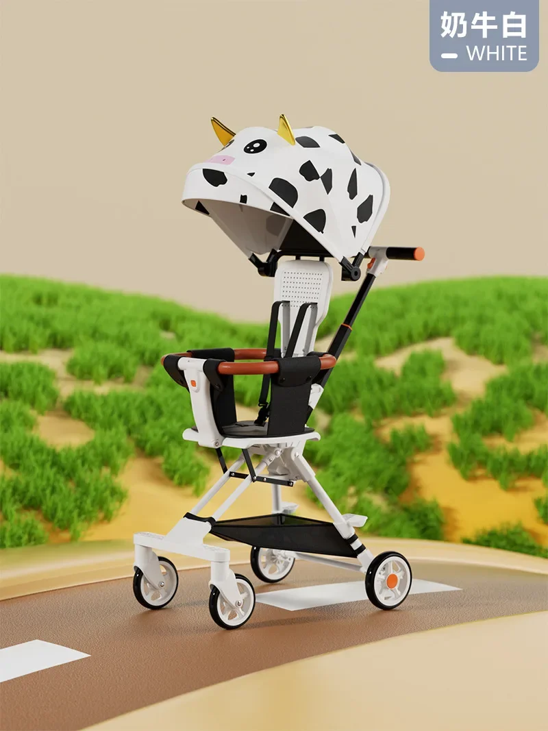 Baby stroller walking artifact can be folded and ultra-light to walk the child with a two-way high view of the stroller.