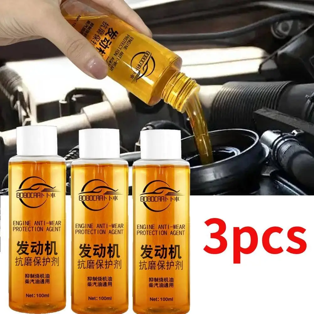 

3 шт., противоизносный защитный агент для двигателя, шумоподавление, сильное горение моторного масла, жидкая добавка, автомобильные принадлежности