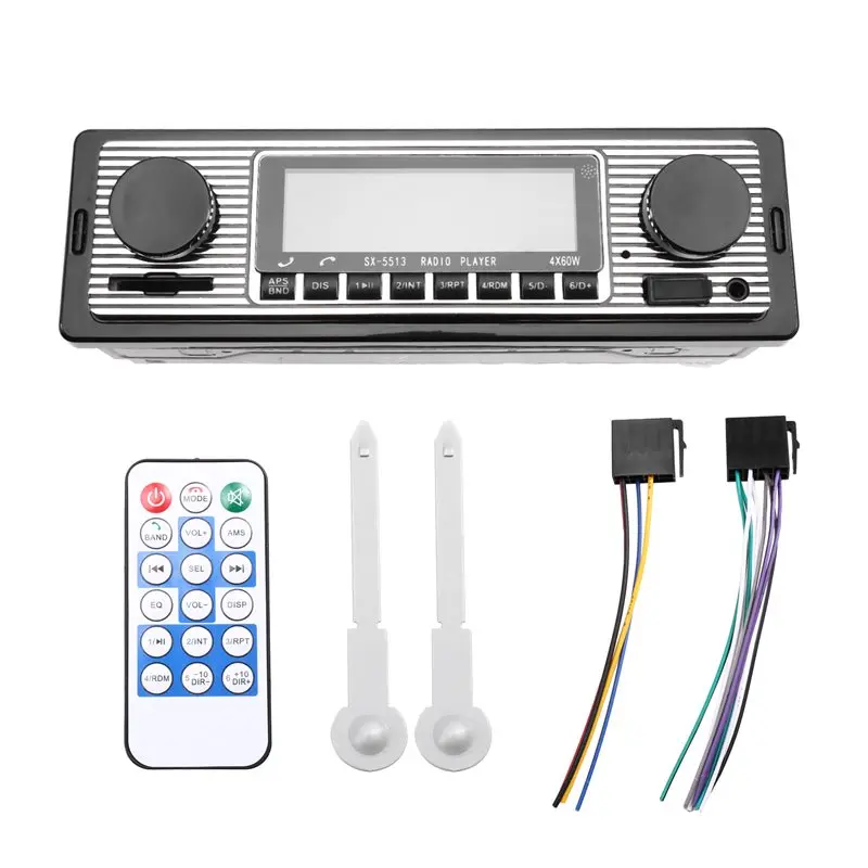 X39A-New Retro Car Wireless Bluetooth 12V MP3 Player AUX Audio Input Card Insert USB Flash Drive Multimedia Radio