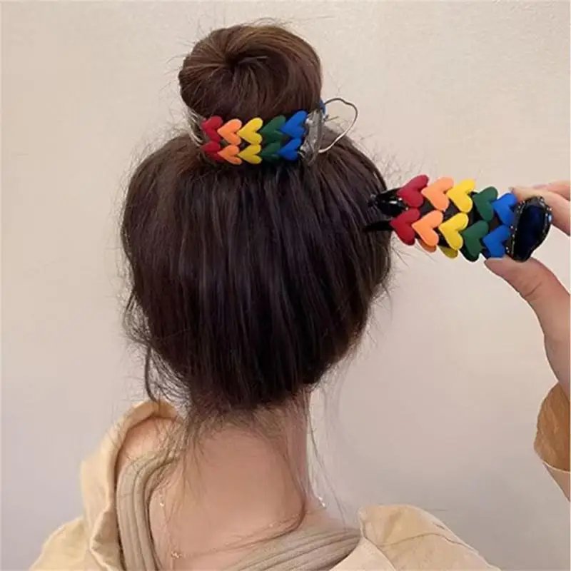 Épingle à cheveux arc-en-ciel à la mode, pince à cheveux respirante, accessoires de mode, clairement populaire, 1 pièce, 5 pièces