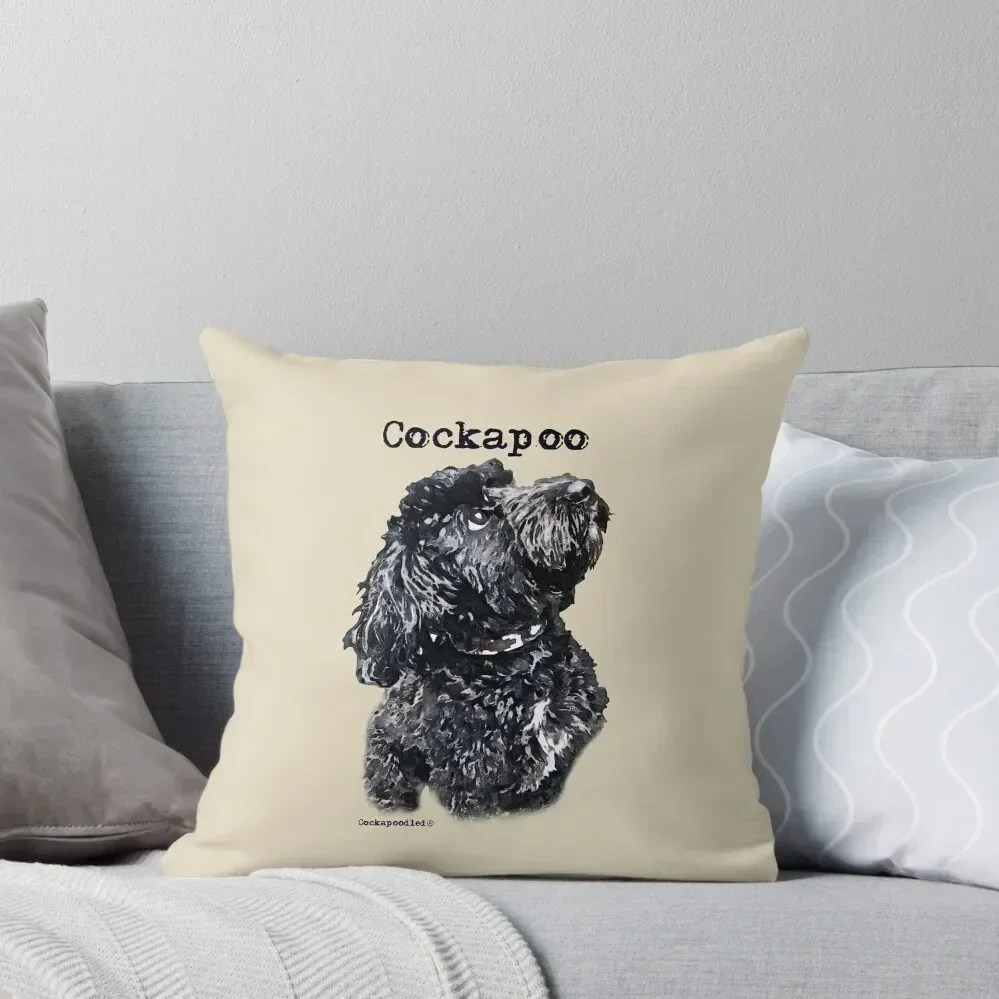 

Black Cockapoo Dog Throw Pillow sleeping pillows Decorative pillow case Plaid Sofa Sofas Covers pillow