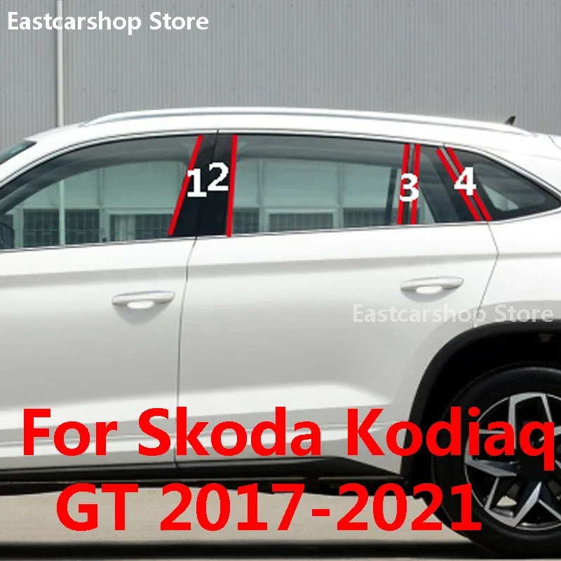 

For Skoda Kodiaq GT 2021 2020 2019 2018 2017 Car Door Central Window Middle Column Decoration Strip PC B C Pillar Accessories