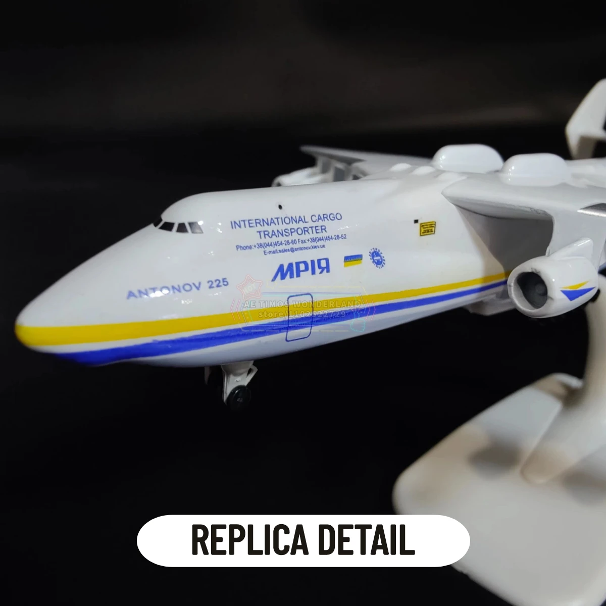 Ukraine Antonov AN225 Mriya Replica Hercules Transporter Aircraft Model Scale 1:400 Aviation Miniature Xmas Kid Boy Gift Toy