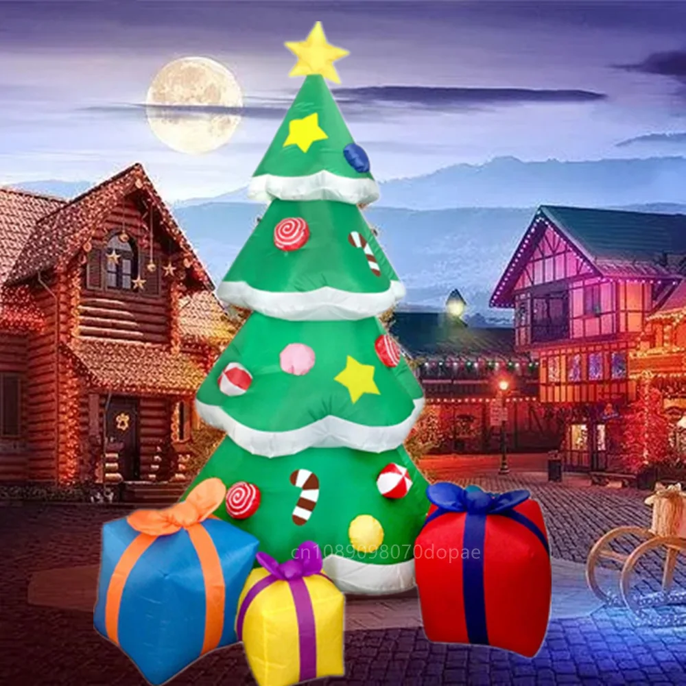 Christmas Inflatable Xmas Tree and snowman Built-in LED Lights Outdoor Ornament Christmas Gift Party New Year Indoor adorn Toys