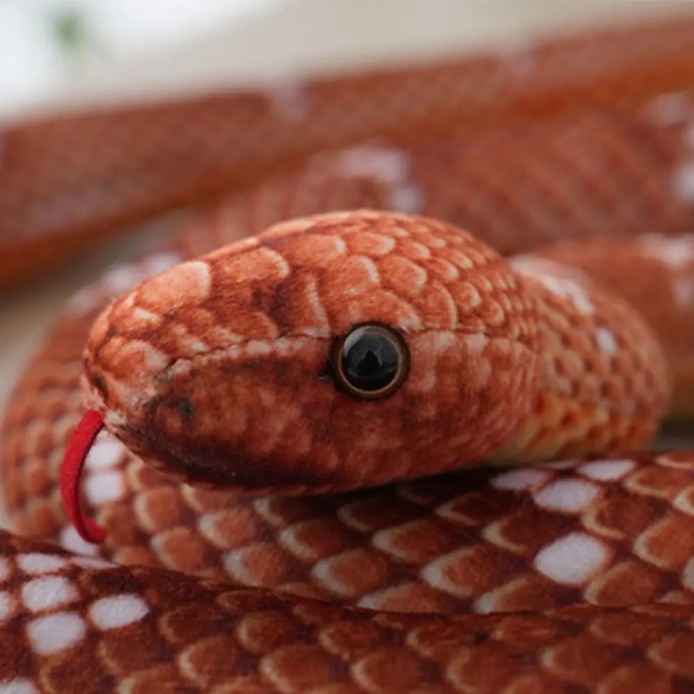 Marrone/Verde/Rosso Simulazione Serpente Peluche 80/110 cm Carino Serpente Peluche Giocattoli Divertente Animale Bello Peluche Bambola Per Bambini