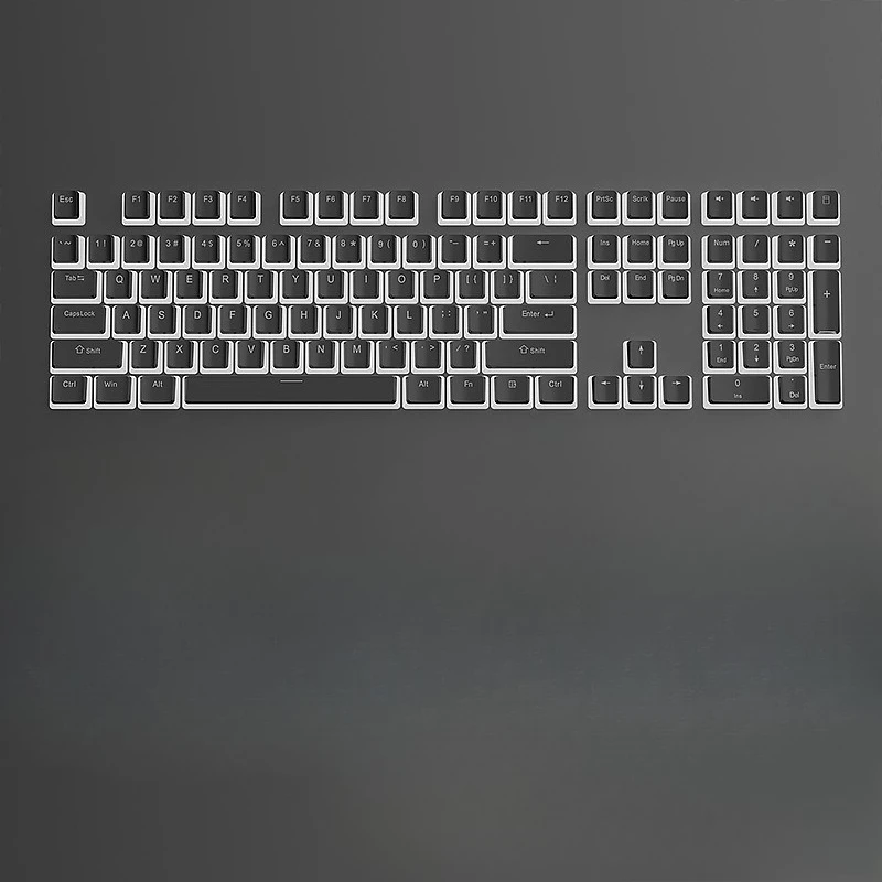Double leather milk pudding mechanical keyboard keycap small full set of 130 keys character glow