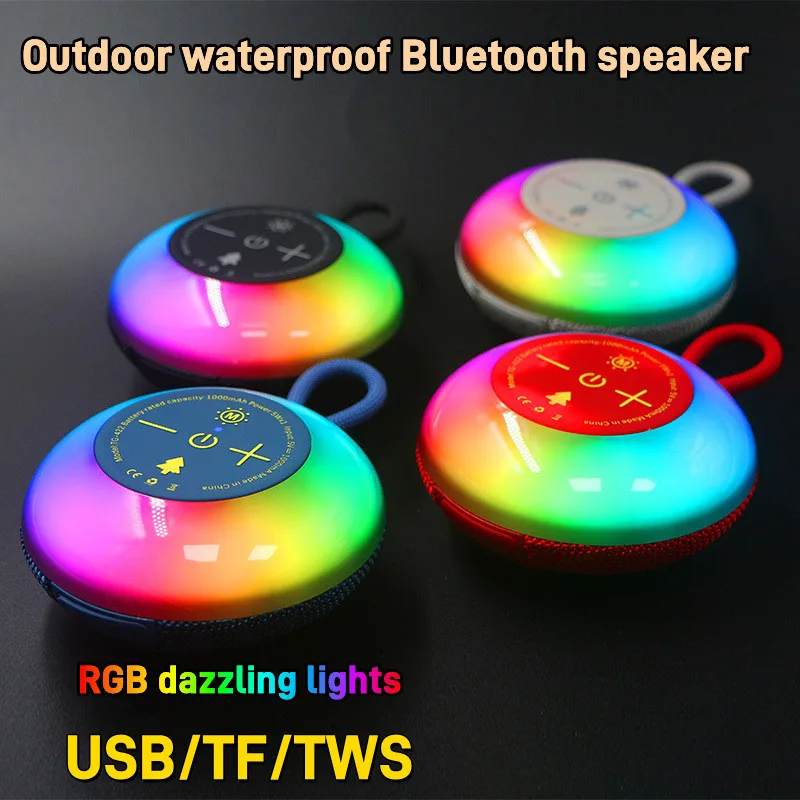 Caixa De Som Bluetooth Speaker IPX 6 TWS Portable Wireless Mini Audience Speaker Outdoor Cycling Sound Box Subwoofer RGB Lights