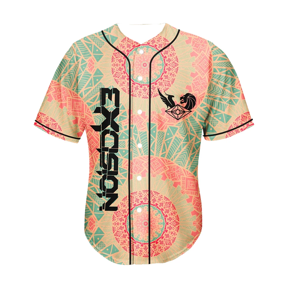 Excision Illenium Merch Lions Slander Rave Baseball Jersey V-Neck Short Sleeve Button-Down Shirts Women Men Streetwear Tops