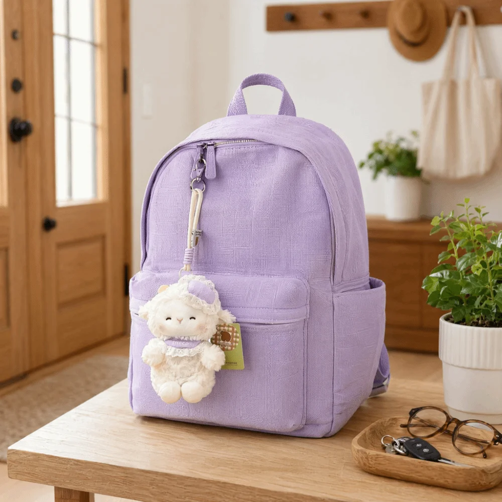 Sweet Sheep PP Cotton Cartoon Sheep Shape Bag Pendant Charm Lamb Keychain Ornament Girl