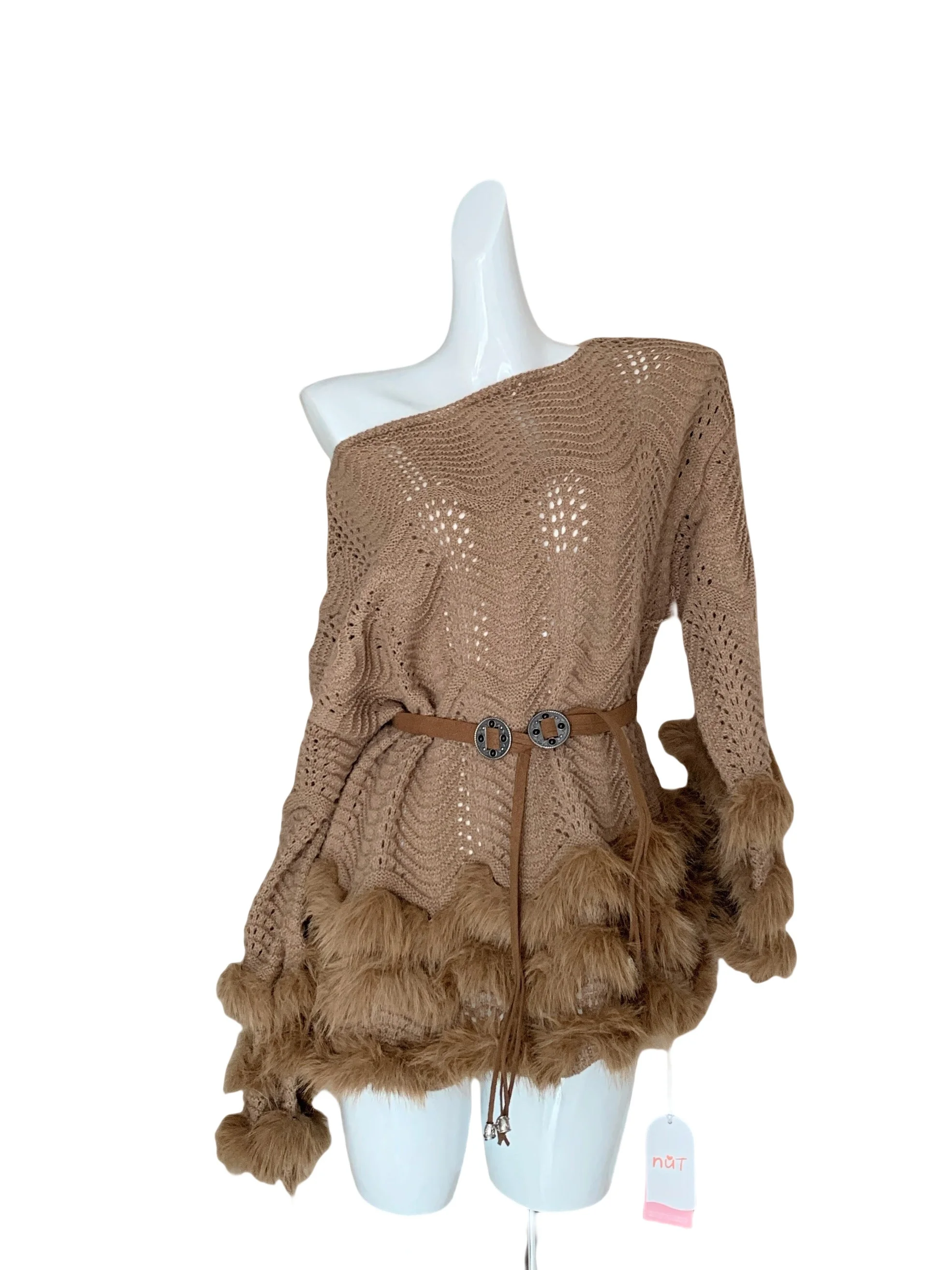 Pure Desire Spicy Girl Plu Splice Long Sve Maglione lavorato a maglia Top ampio di media lunghezza da donna per l'inizio dell'autunno 2025