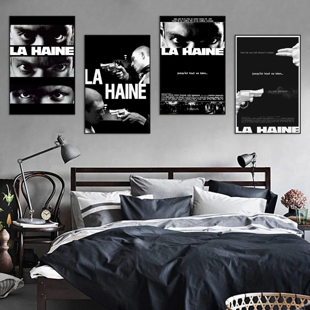 1995 La Haine Retro Movie Poster Self-adhesive Art Poster Retro Kraft Paper Sticker DIY Room Cafe Vintage Decorative Painting