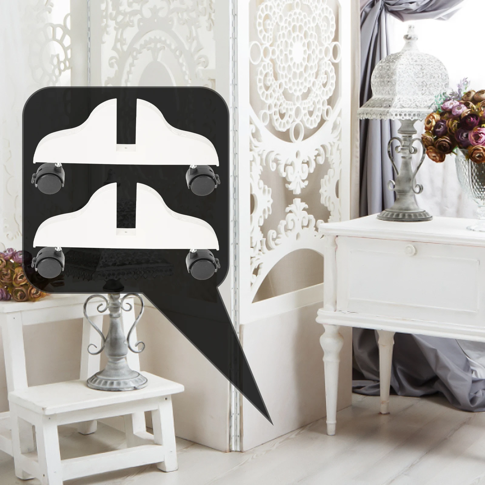 

2Pcs Mobile Door Base Screen Divider Stand Thickened Wear-Resistant Divider Base for Room Partition Office Home Privacy Screen