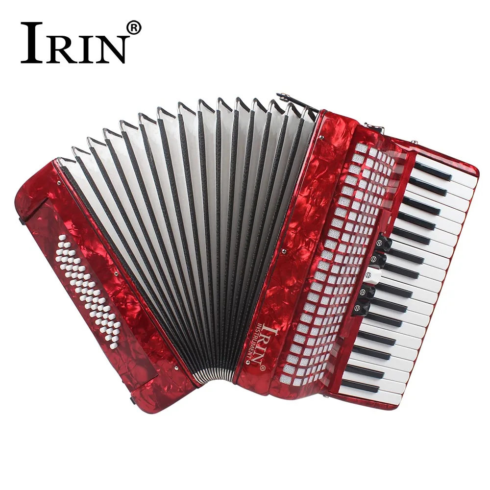 IRIN 34 Keys 48 Bass Accordion Red Professional Accordion with Strap Accordion Bag Keyboard Instruments For Performance/Teaching