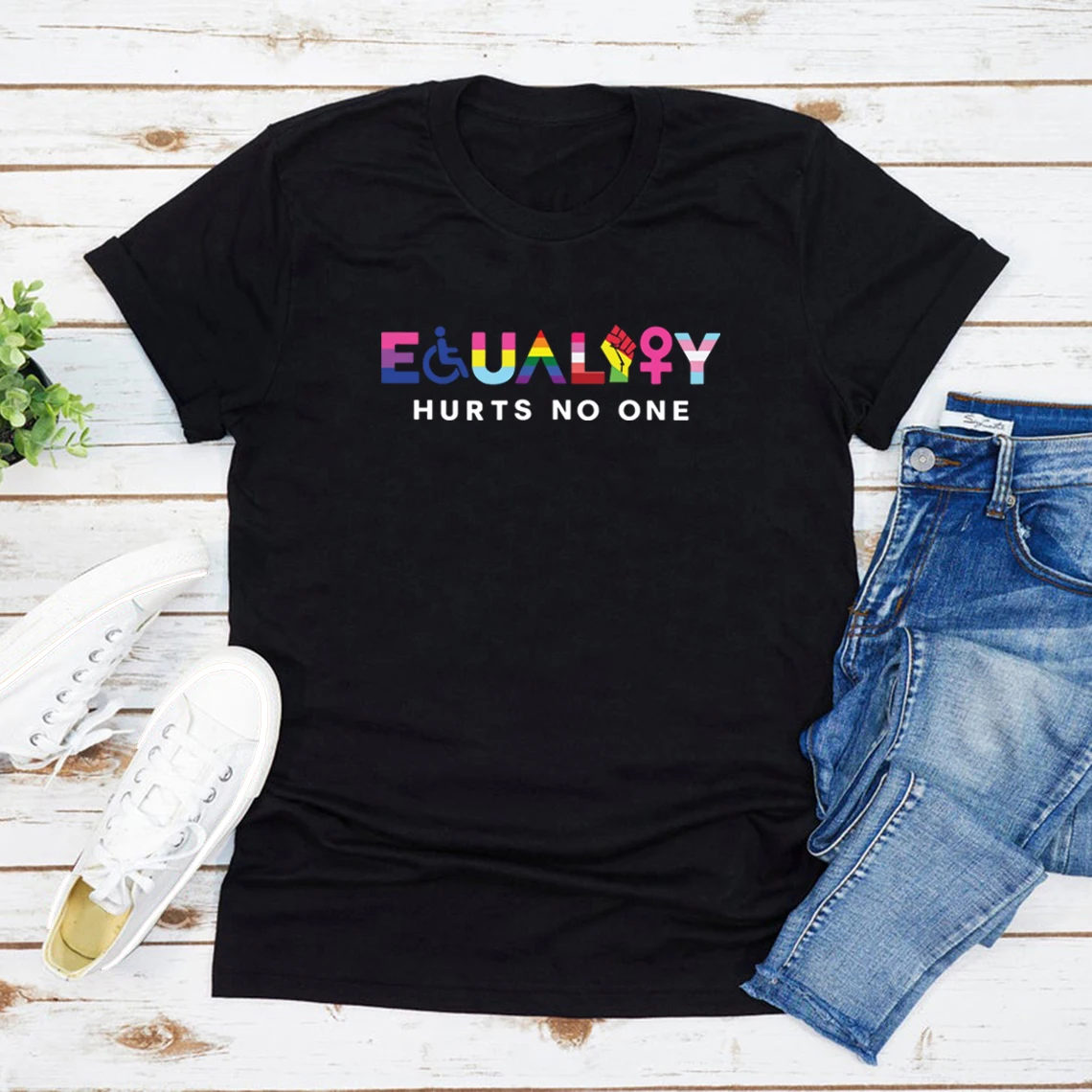 

Equality Hurts No One Tshirt LGBT T-Shirt Equal Rights T Shirt Gay Pride Tee Unisex Graphic T Shirts Black Lives Matter Tops