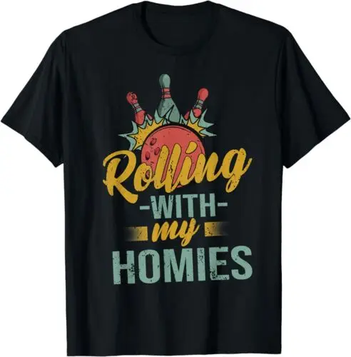  Rollin with my Retro Bowling Design Gift Idea T-Shirt S-3XL