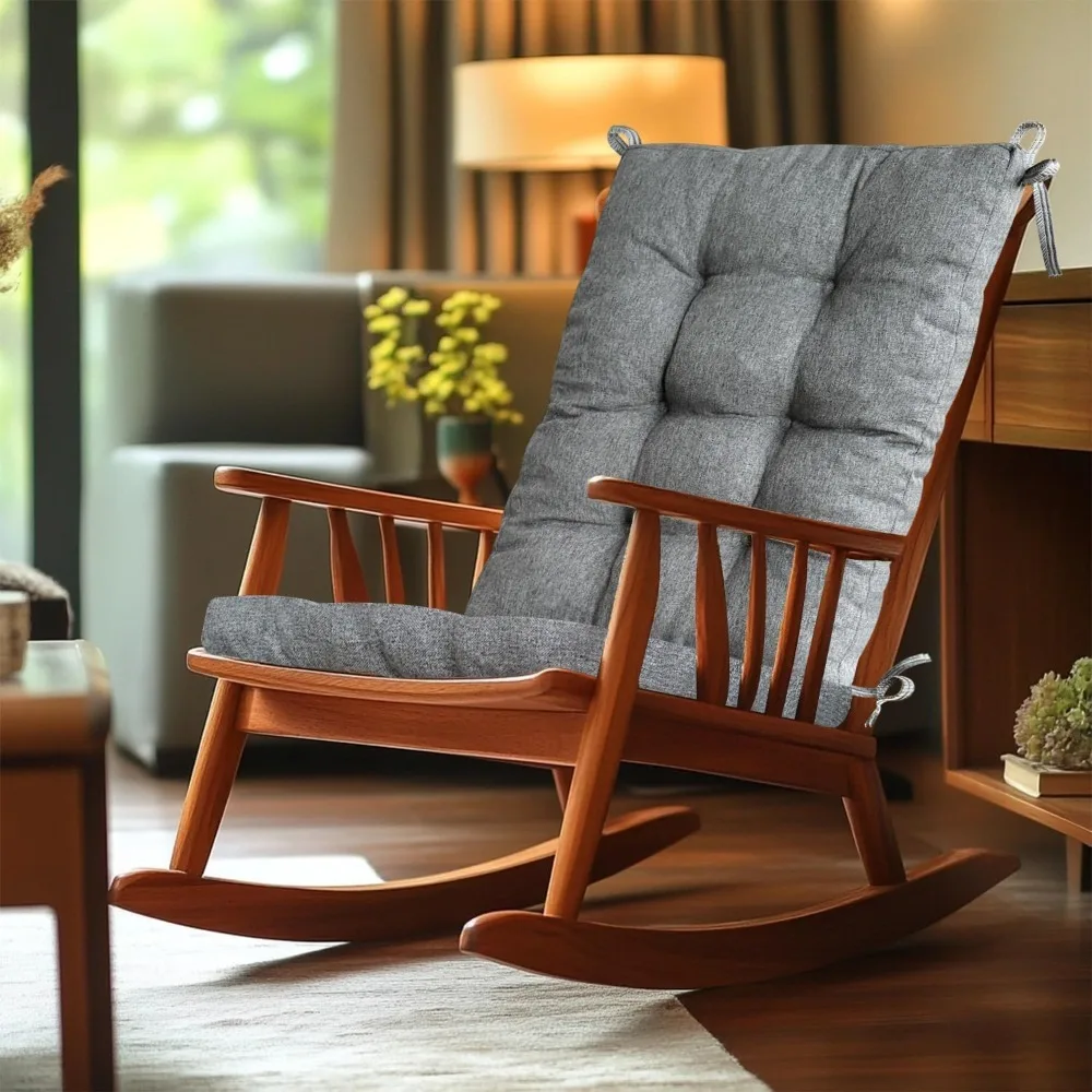 

Custom 6cm Rocking Chair Cushion,Tufted Non-Slip Comfortable Rocking Chair Cushions Indoor with Ties,Linen Rocking Chair Pads