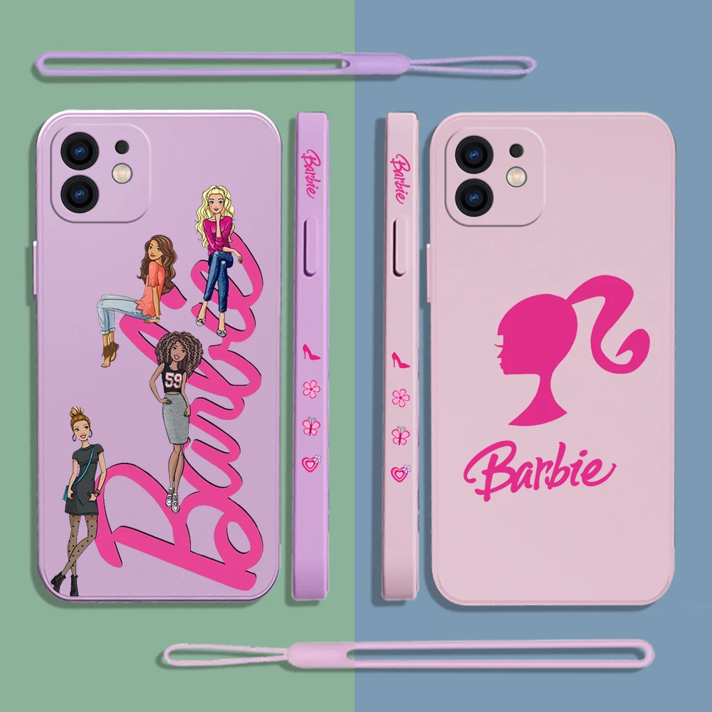 cute B-Barbies Girls Phone Case For Samsung Galaxy S23 S22 S21 S20 Ultra FE S10 4G S9 S10E Note 20 10 9 Plus With Lanyard Cover