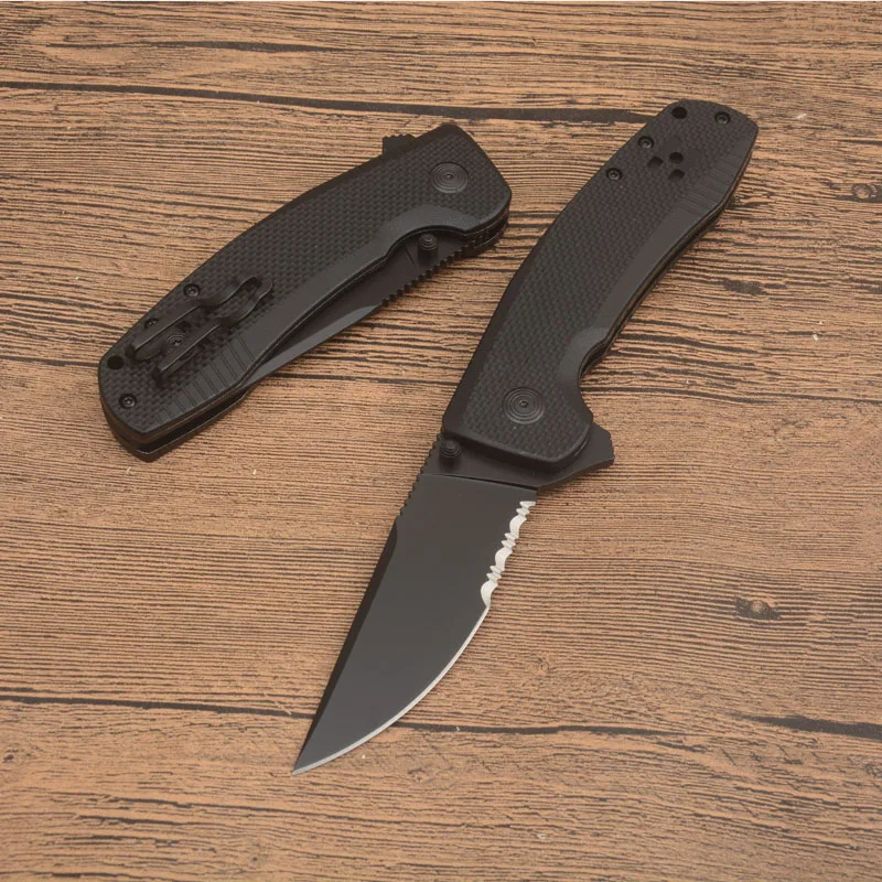 New Outdoor Camping Folding Knife D2 Blade ABS Handle Pocket Survival Tactical Hunting Utility Fruit kitchen Knives EDC Tool