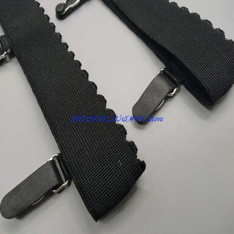 e21f-レディース弾性アンチスリップレッグガーターベルトサイハイストッキングサスペンダー-クリップ付き