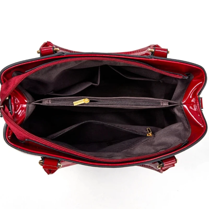 3-piece Women's Bag Set with Printed Patent Leather, Premium PU Leather Women's Handbags,Women's Bags for Shopping - view 3