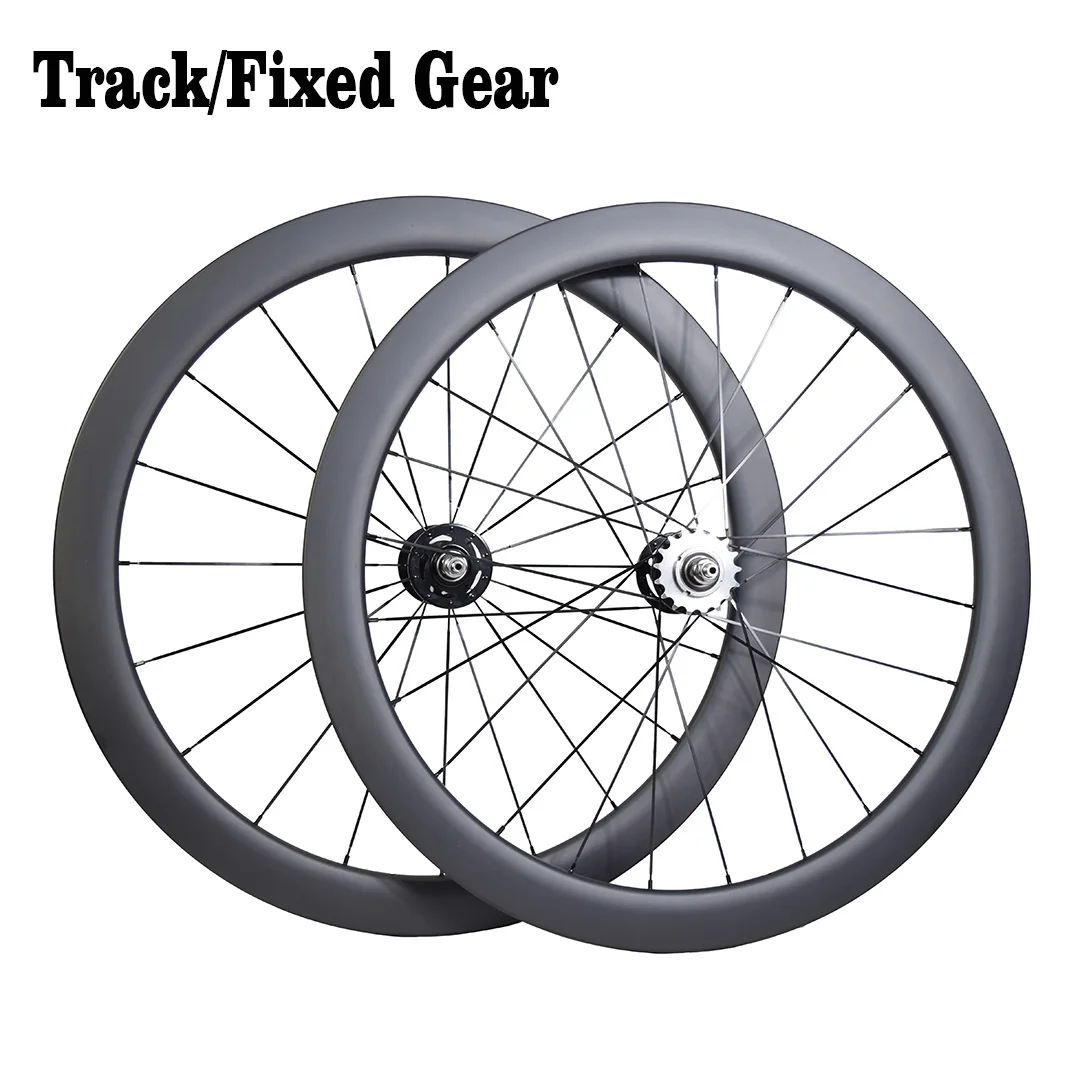 

Fixed Gear Carbon Wheels 50mm 60mm 88mm Depth Clincher Tubular wheels 23mm 25mm Width Track Wheels