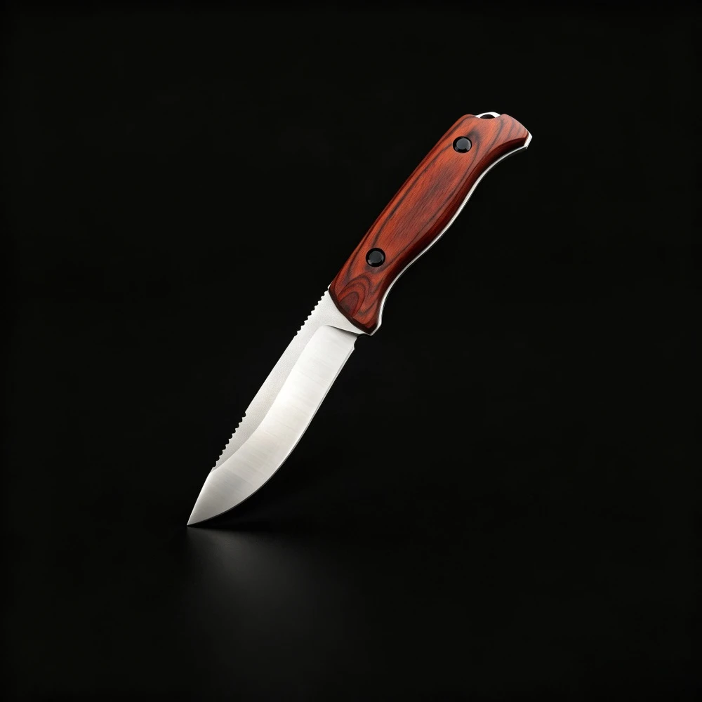 15002 Full Tang Hunting Knife Stable Wood Handle 9Cr13Mov Blade Ergonomic Grip Outdoor Camping Straight Knife