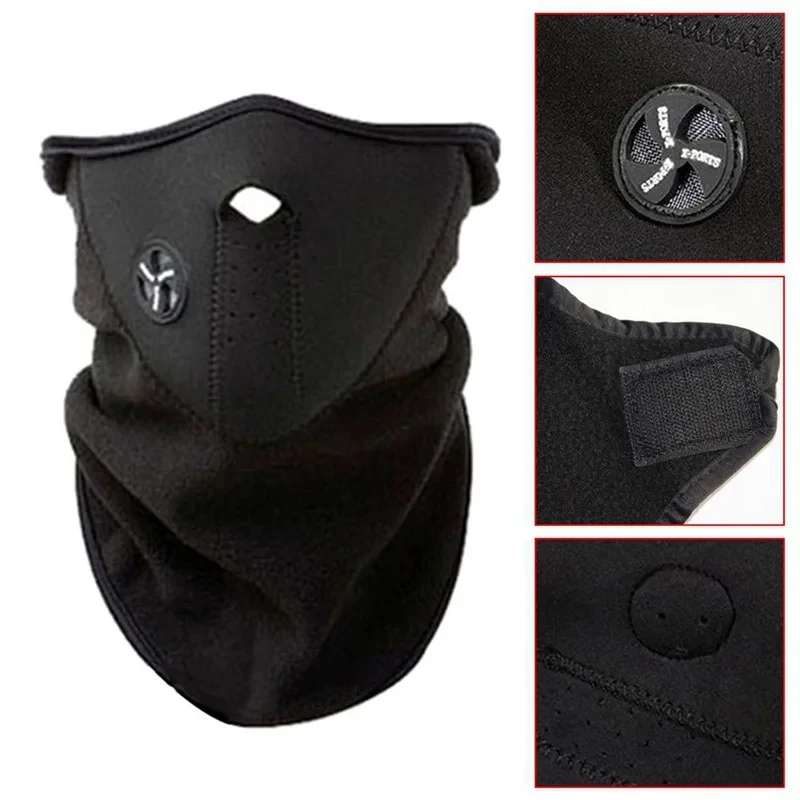

1/2/3/4pcs Winter Cycling Mask Warm Windproof Dustproof Motocycle Half Face Cover Breathable Mesh Polar Thermal Ski Face Mask